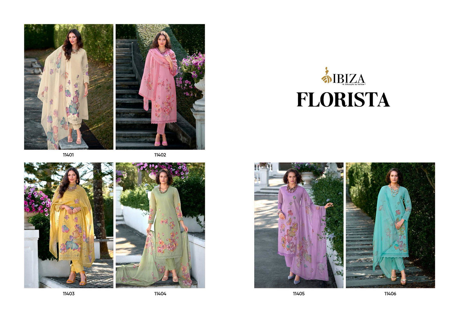 Ibiza Florista Digital Printed Designer Salwar Kameez Collection